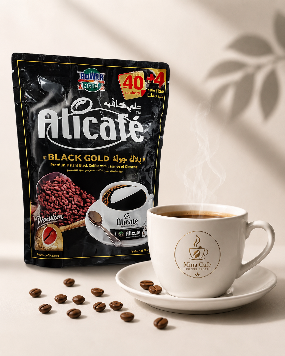 قهوه فوری علی کافه بلک گلد ۴۴ ساشه اورجینال | AliCafe Black Gold