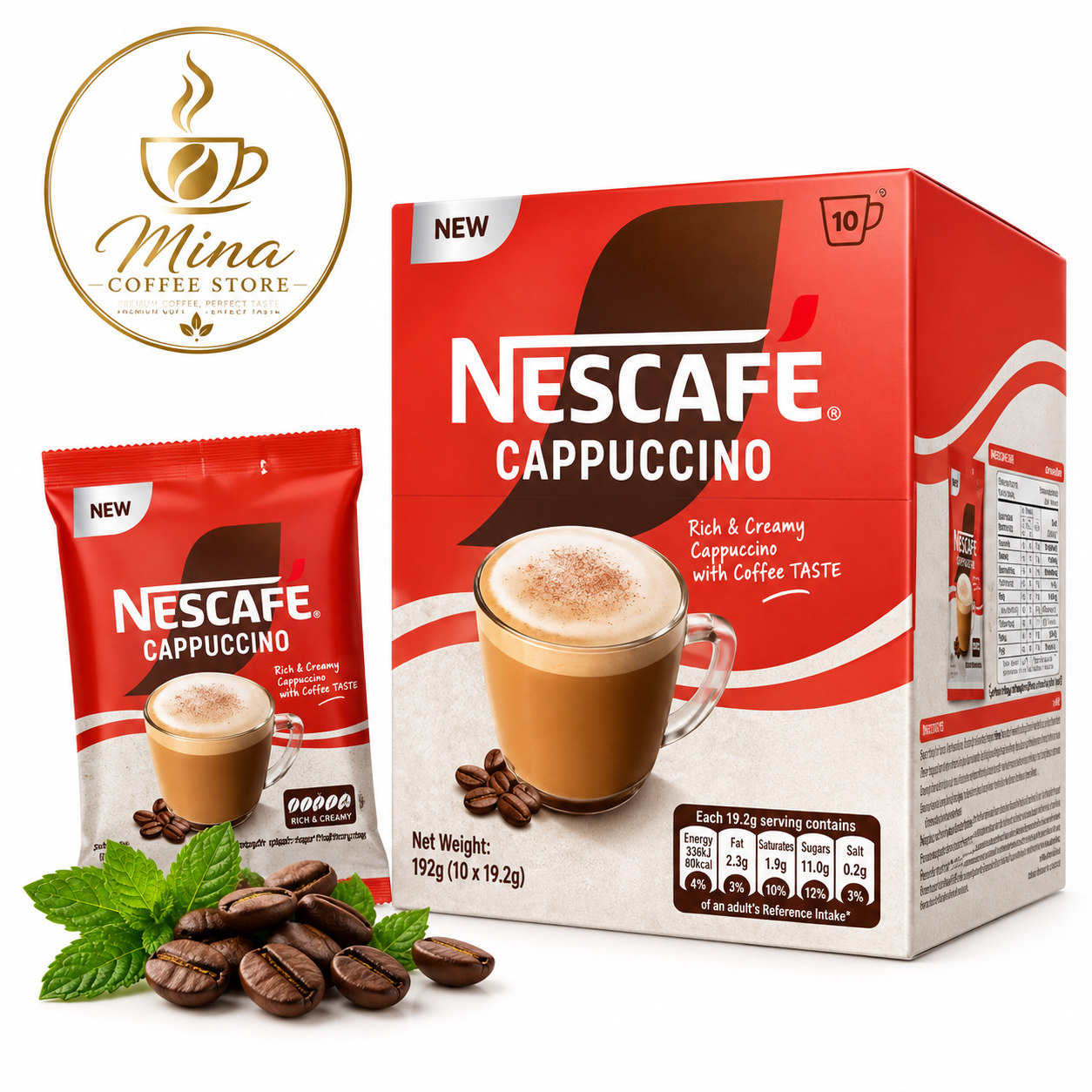 کاپوچینو نسکافه 10 عددی Nescafe Cappuccino